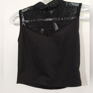 Papaya Black Sleeveless Lace Blouse